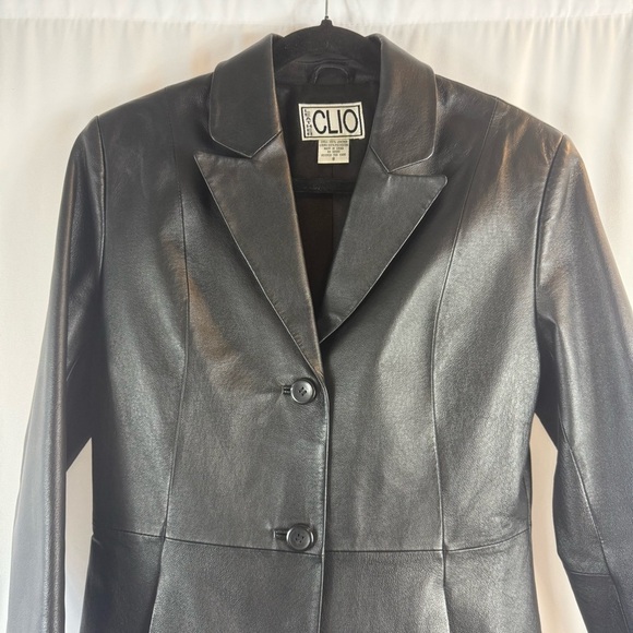 CLIO 100% Leather Jacket Black
Collared Buttons Pockets Lined Size:8 - Picture 3 of 10